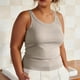 thumbnail image 2 of TaTaai Women's plus size tank top with built-in bra, ribbed texture, solid color, casual comfortable, sleeveless pullover, perfect for loungewear, daily wear & layering Gift, 2 of 9