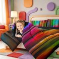 thumbnail image 4 of Erosebridal Geometric Line 7 Pieces Full Size Bedding Sets,Minimalist Stripes Full Size Bed in a Bag,Black Reversible, 4 of 7