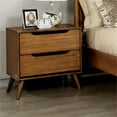 thumbnail image 5 of Home Square Set of 2 Mid-Century Wood 2-Drawer Nightstands in Oak, 5 of 6