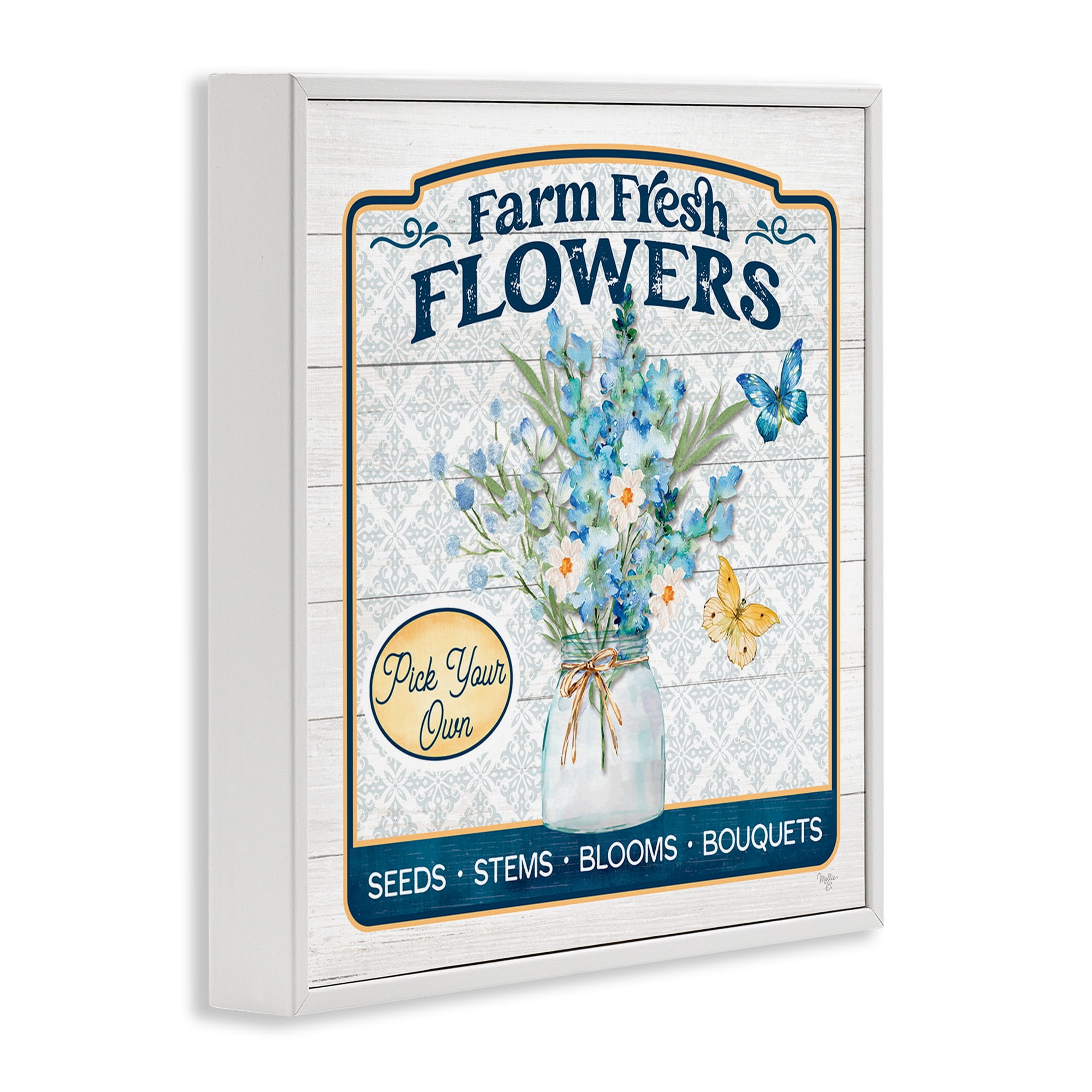 Stupell Industries Farm Fresh Flowers Botanical & Floral Painting White Framed Art Print Wall Art, 24 x 24