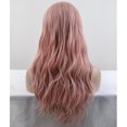 thumbnail image 4 of RightOn 23" Pink Wig Long Curly Wig with Bangs Women Girls Lovely Pink Wigs Synthetic Wig with Wig Cap, 4 of 4