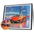 thumbnail image 1 of Cuadros Decorativos Kit de pintura de diamante 5D coche naranja taladro cuadrado completo arte de pared DIY (FC758) Wdftyju embutido en tela, 1 of 9