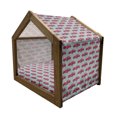 thumbnail image 2 of Cars Pet House, Vintage Red Vehicles Retro Sports Cars from Sixties Fifties Driving Speeding, Outdoor & Indoor Portable Dog Kennel with Pillow and Cover, 5 Sizes, Pink Slate Blue, by Ambesonne, 2 of 5