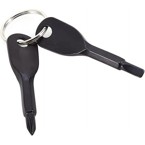 2 Keys Outdoor Pocket Tool EDC Stainless Screwdriver Set Steel Keychain Key Rings Keyring Portable Mini Screwdrivers Repair,