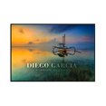 thumbnail image 1 of Diego Garcia, Indian Ocean - Boat at Sunset - Lantern Press Photography (18x12 Framed Gallery Wrapped Stretched Canvas), 1 of 1