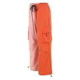 thumbnail image 5 of felwors Women's Color Block Cargo Pants - High Waisted Wide Leg Casual Trousers with Pockets Pink, XL, 5 of 8