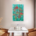thumbnail image 3 of Elephant Stock Baubles In The Snow Wall Art - Vertical Multi Panel Canvas - Living Room Wall Decor - Holiday Multi Panel - Turquoise And Red Decor By Hello Angel - 28" x 45", 3 of 8