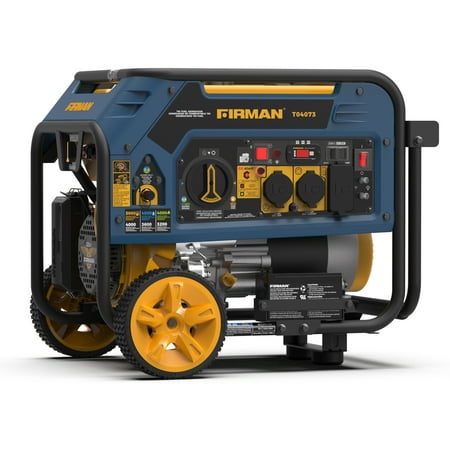 FIRMAN T04073 Tri-Fuel 5000/4000 Watts 120/240 Electric Start Portable Generator with CO Alert