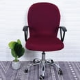thumbnail image 4 of Elastic Swivel Computer Chair Cover Office Home Armchair Seat Decor Slipcover Maroon, 4 of 7
