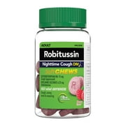 Robitussin Soft Chews, Nighttime Cough DM Cold Medicine, Berry Flavor, 20Ct Chewable Tablets