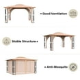 thumbnail image 2 of LAUSAINT HOME Patio Gazebo 13'x11',Heavy Duty Gazebos Shelter Party Tent with Double Roofs, Mosquito Nettings for Backyard, Garden, Lawn,(Khaki), 2 of 11