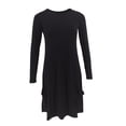 thumbnail image 1 of ZheElen Coton Femmes à la Mode S Polyvalent à Manches Longues Robes Courtes Déclaration de Mode Partout Aller Élégant Noir 3XL, 1 of 6
