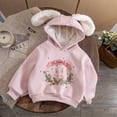 thumbnail image 3 of Sudaderas con capucha para niñas, suéteres gruesos de invierno para niños, además de chaquetas de terciopelo para niños, prendas de abrigo con orejas de conejo para niños pequeños, suéter para bebé, r, 3 of 5