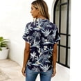 thumbnail image 5 of Hawaiian Shirt for Women Short Sleeve Tropical Print Button Down Shirt Business Casual Work Tops, 5 of 5