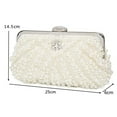 thumbnail image 2 of Pearl Clutch Bag for Women Evening Wedding Party Bridal Handbag Ladies Beaded Clutch Purse/Off White, 2 of 6