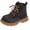 Khaki, variant on WAVSUF Girls Combat Boots Soft Sole Faux Leather Wide Width Fall Winter Chunky Boots Black 3 Little Kid