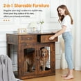 thumbnail image 3 of Dog Crate Furniture with 3 Doors,39.4" Large Dog Crate with 2 Drawer & Cushion,Wooden Dog House Kennel for Medium/Large Dog,Dog Crate Table Up to 130 lbs,Indoor End Table Dog House, 3 of 9