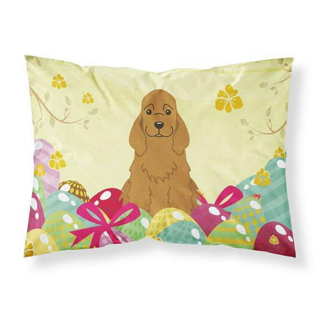 Carolines Treasures BB6095PILLOWCASE Easter Eggs Cocker Spaniel Tissu Rouge Taie d'Oreiller Standard