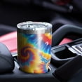 thumbnail image 4 of 30oz Colorful Tie Dye Multi Spiral Pattern Tumblers Stainless Steel Tumbler with Lid and Straw,Vacuum Insulated Double Wall Travel Tumbler Cups Mug with Cleaning Brush for Coffee,Tea, 4 of 7