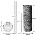 thumbnail image 5 of 20oz Black and Tan Leopard Print Skinny Tumblers Stainless Steel Tumbler with Lid and Straw,Vacuum Insulated Double Wall Travel Tumbler Cups with Cleaning Brush for Coffee,Tea, 5 of 6