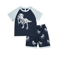 thumbnail image 6 of WIBACKER 2-8Y Boys Glow in Dark Pajamas Sets Cotton Dinosaur 2-Piece Summer Sleepwear for Kids, 6 of 6