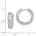 thumbnail image 2 of Beautiful Sterling Silver Rhodium Polished Diamond Cut Hoop Earrings, 2 of 2