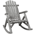thumbnail image 4 of Tcbosik Wooden Rocking Chair, Outdoor Rocker with High Back, Accent Lounge Chair for Patio, Garden, Porch, Backyard, Light Gray, 4 of 11