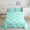thumbnail image 2 of Feelyou Pixel Grid Miners Queen Comforter Set for Teen, Fashion Square Bedding Sets, Blue Buffalo Plaid Reversible Bedding Comforter Set, Microfiber Bedroom Decor, 3pcs, 2 of 8
