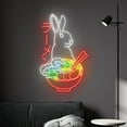thumbnail image 2 of Handmadetneonsign Rabbit Ramen Led Sign, Ramen Noodles Rabbit Neon Sign, Japanese Noodles Bunny Led, 2 of 5