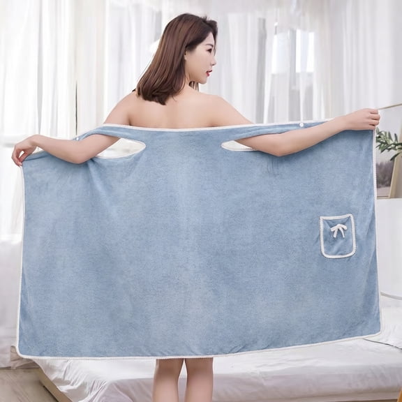 ZHANGLU Plus Size Wearable Shower Skirt 31.50 in × 57.09 in, Bath Towel Wrap for Women, Quick Dry Water Absorption
