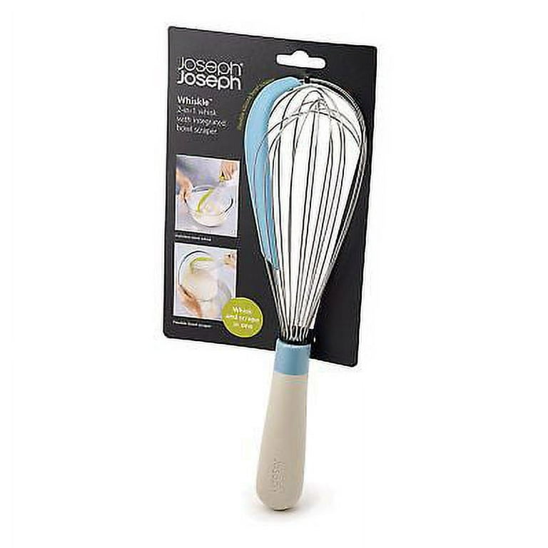 Joseph Joseph 10539 Twist Whisk 2-In-1 Collapsible Balloon and Flat Whisk  Silicone Coated Steel Wire, Gray/Green