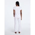 thumbnail image 2 of Joyspun Women's Lightweight Short Sleeve Sleep Tee and Pants Set, 2-Piece, Sizes XS-3X, 2 of 4