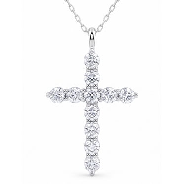 SFTING 14K Gold Plated Zirconia Silver Cross Faith Pendant Necklace for Women with 925 Silver