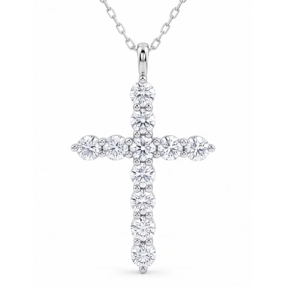 SFTING 14K Gold Plated Zirconia Silver Cross Faith Pendant Necklace for Women with 925 Silver