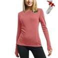 thumbnail image 2 of SHTXOZHI Women's Long Sleeve Thermal Tops Crewneck Layering Shirts Pajamas Tops with Sock, 2 of 8
