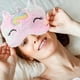 thumbnail image 3 of Máscara de ojos de peluche con dibujos de unicornios para niños, cómoda máscara de ojos, 3 of 8