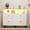 White, variant on Kicctian 51" Modern Kitchen Pantry Cabinet with Power Outlets & LED Lights, Freestanding Sideboard Hutch, Adjustable Shelves & Drawers, Coffee Bar Buffet for Dining Room, Living Room,Black