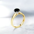 thumbnail image 4 of Gem Stone King 1.10 Cttw Round Black Diamond 10K Yellow and White Gold Ring Ring for Women | Gemstone Birthstone | Round 6.5MM (Size 6), 4 of 4