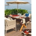 thumbnail image 5 of Outdoor Tablecloth with Umbrella Hole for Patio/Picnic/Party/Camping, Japanese Style Waterproof Table Cloth Rectangle Table Cover Washable, Modern Cranes Cherry Flower Wave Brown (60"x 120"), 5 of 8