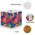 thumbnail image 3 of Foldable Fabric Storage Bin Home Cubes Clothing Organizer Bins Large Collapsible Box Basket for Home Organizer Colorful Tie-dye with Swirling, 3 of 7