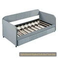 thumbnail image 5 of Upholstered Daybed Sofa Bed Twin Size With Trundle Bed and Wood Slat, Gray, 5 of 13