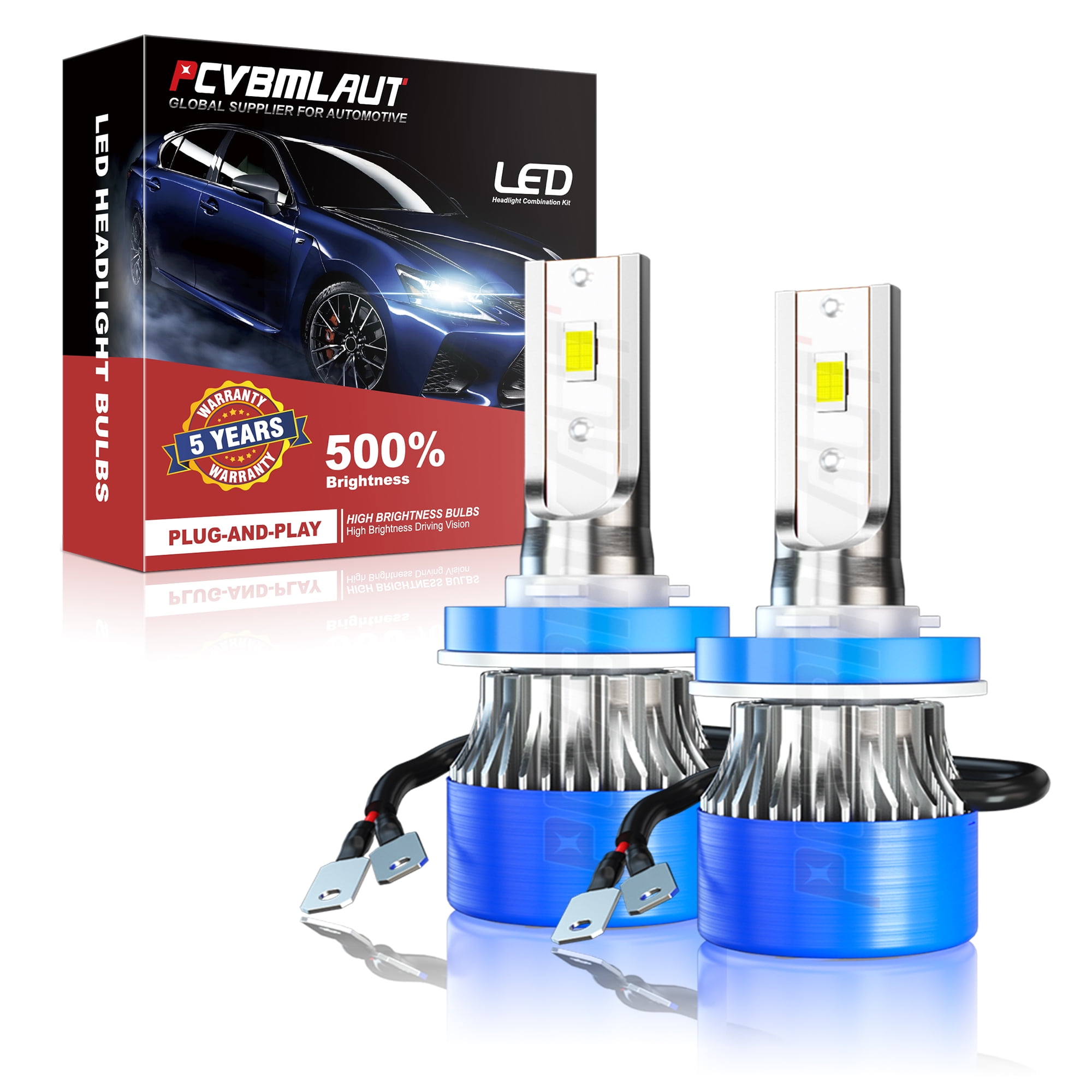 2x H11B LED Headlight Conversion Low Beam 6000K Xenon White Plug&Play