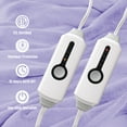thumbnail image 5 of YAKEE Electric Heated Blanket 90"x100" King Size with Dual Control, 4 Heat Levels, 10-Hour Auto-off, Soft Coral Fleece, Overheat Protection, Light Purple, 5 of 8