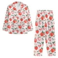 thumbnail image 6 of FOR U DESIGNS Pink Strawberry Pajama Sets for Women 2 Piece Button Down Tops Size XS Long Sleeve Button Up Pajamas for Women Jogger Button Front Nightwear with Pockets, 6 of 7