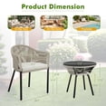 thumbnail image 6 of Homall 3 Pieces Outdoor Patio Furniture Set PE Rattan Wicker Table and Chairs with White Cushions and Tempered Glass Bar Set, White, 6 of 6