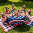 thumbnail image 4 of 4th of July Round Tablecloth Memorial Day Patriotic Tablecloth Independence Day Liberty Star Reusable Table Cloth 4th of July Decorations for Holiday Kitchen Dinning Party Decor, 4 of 6
