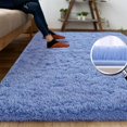 thumbnail image 2 of Noahas Fluffy Shaggy Rugs, 3x5 Feet Blue Plush Rugs for Girls Bedroom, Soft Kids Room Carpets, Small Bedside Rug, Upgrade Non-Slip Rugs for Children Nursery Dorm Home Decor, Blue, 2 of 6