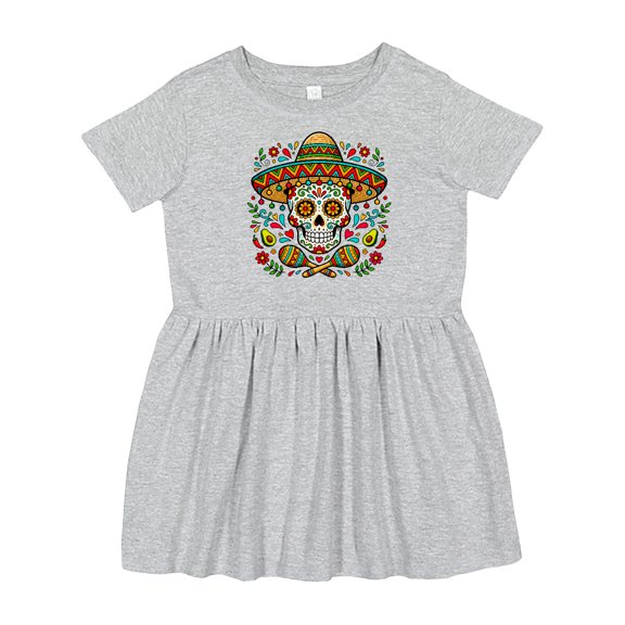 Inktastic Sugar Skull Day of the Dead Girls Toddler Dress