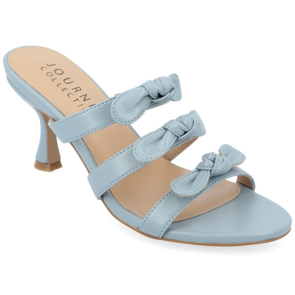 Journee Collection Womens Kristina Vegan Leather Slip On Open Toe Pumps