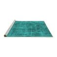 thumbnail image 2 of Ahgly Company Machine Washable Indoor Round Oriental Turquoise Blue Industrial Area Rugs, 8' Round, 2 of 4